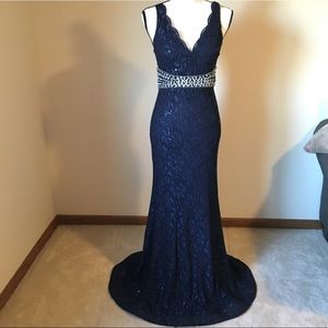 Exquisite Navy Formal Gown